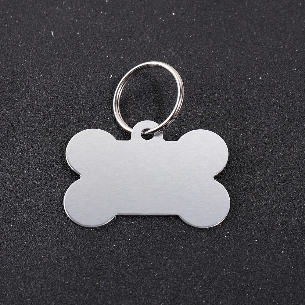 Personalized Bone-Shaped Dog ID Tag, Custom Engraved