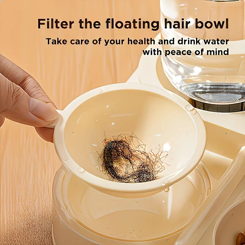 2-in-1 Pet Feeder & Water Dispenser with Dry & Wet Separation, Large