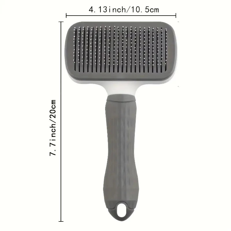 Self-cleaning slicker brush dimensions, 10.5 cm wide and 20 cm long