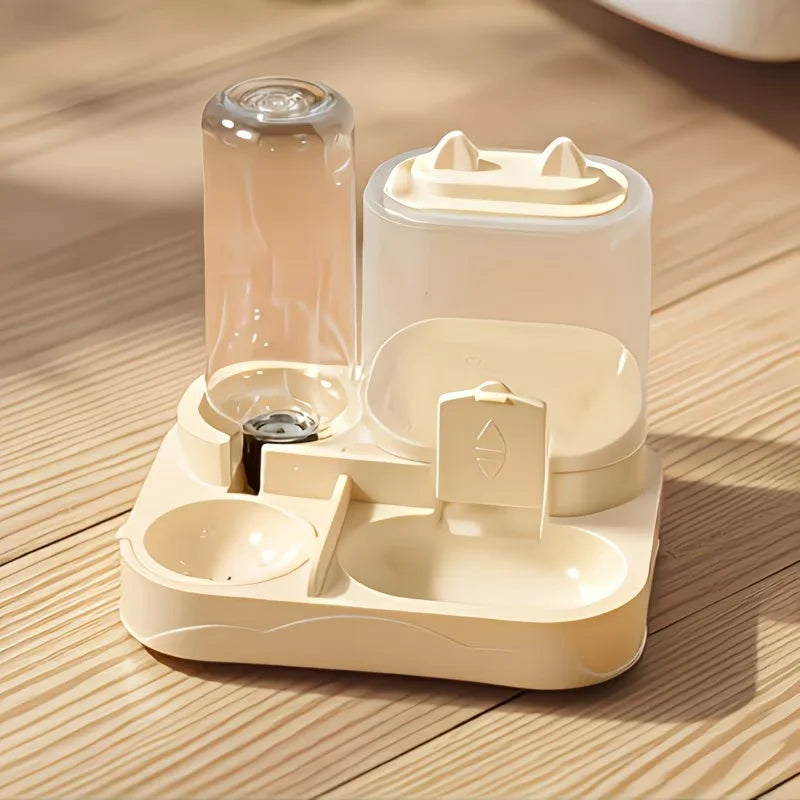 2-in-1 Pet Feeder & Water Dispenser with Dry & Wet Separation, Large