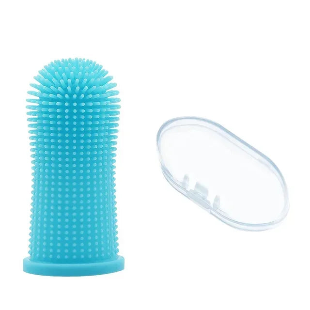 Soft Silicone Finger Toothbrush for Dogs & Cats, with Storage Case