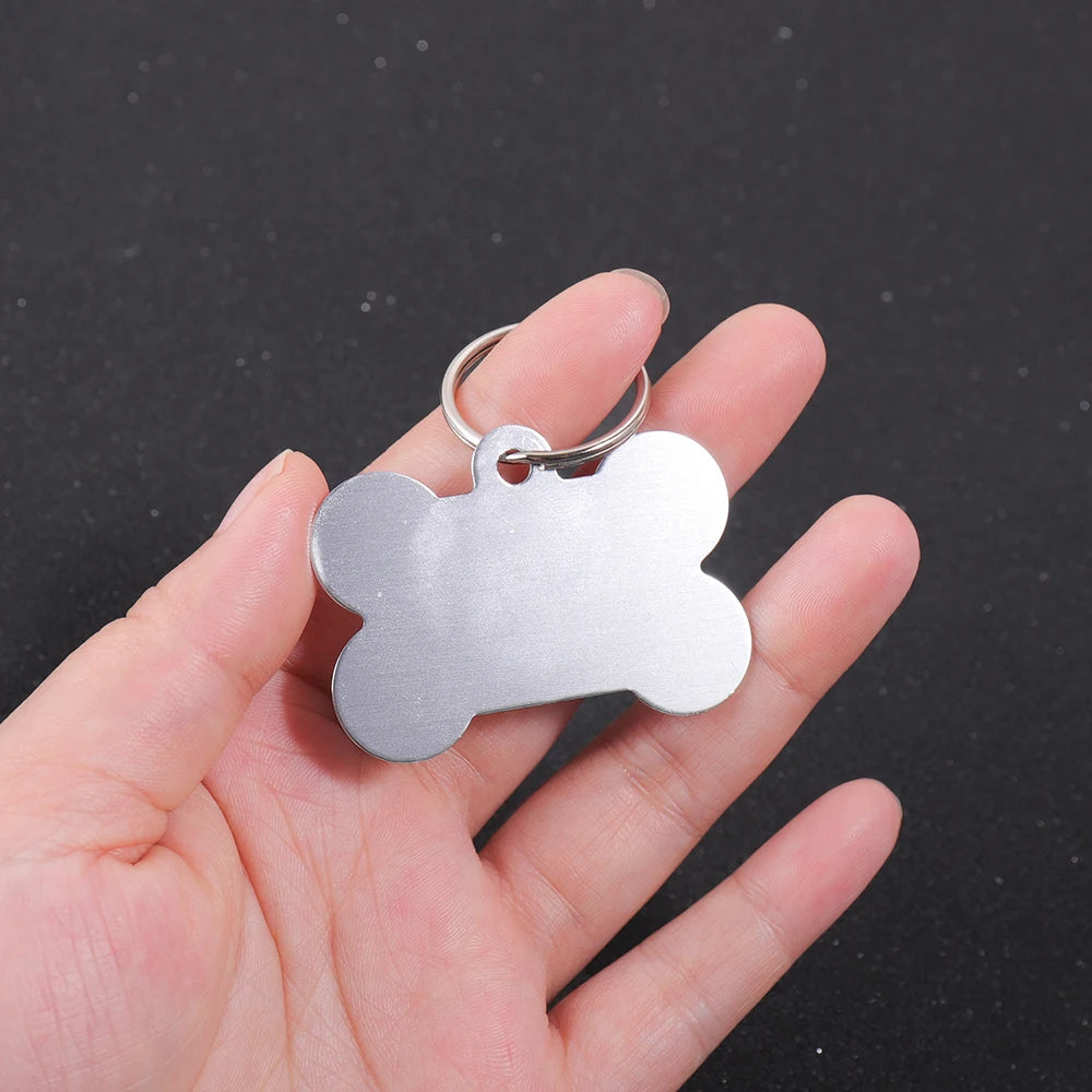 Personalized Bone-Shaped Dog ID Tag, Custom Engraved