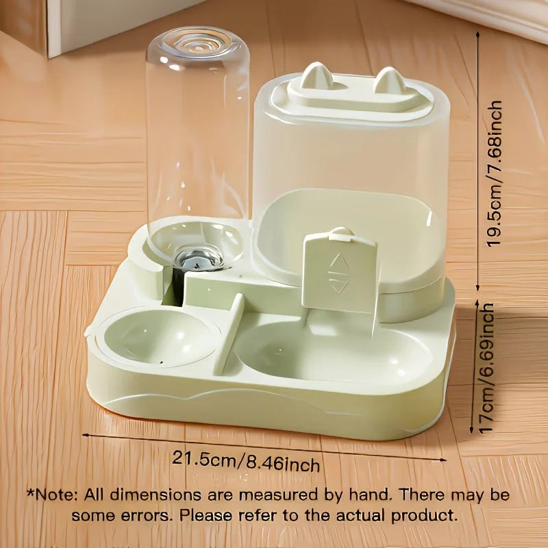 2-in-1 Pet Feeder & Water Dispenser with Dry & Wet Separation, Large