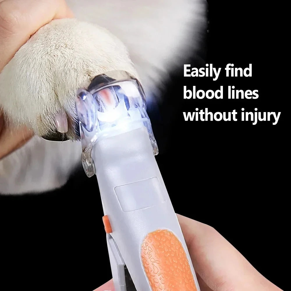 Pet Nail Clipper with LED Light, Stainless Steel Blade, for Cats & Dogs