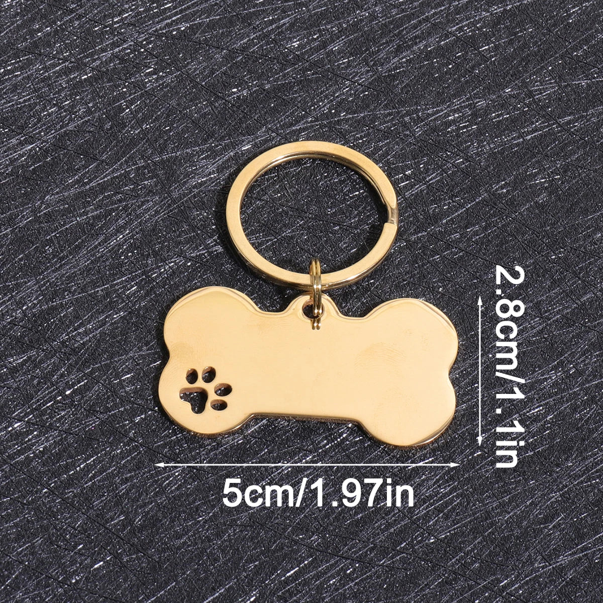Personalized Bone-Shaped Dog ID Tag, Custom Engraved