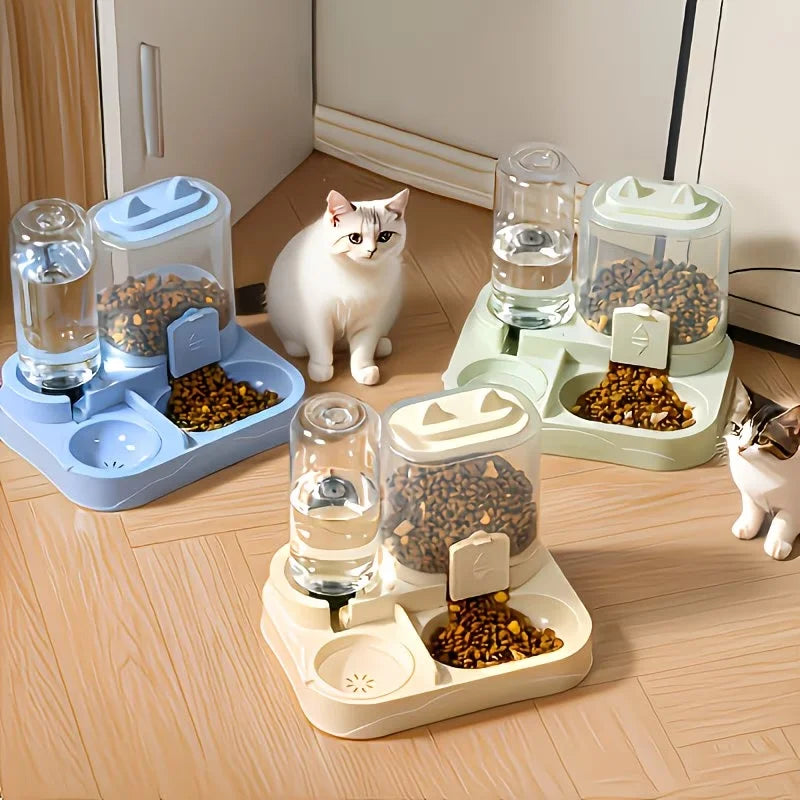 2-in-1 Pet Feeder & Water Dispenser with Dry & Wet Separation, Large