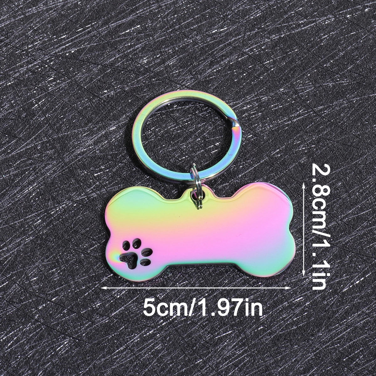 Personalized Bone-Shaped Dog ID Tag, Custom Engraved