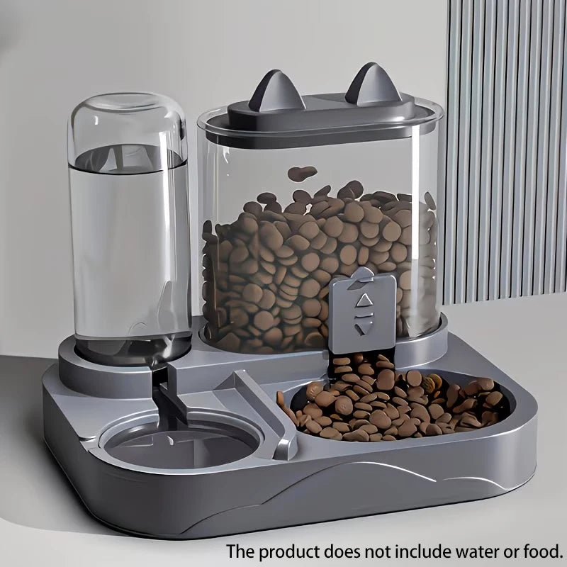 2-in-1 Pet Feeder & Water Dispenser with Dry & Wet Separation, Large