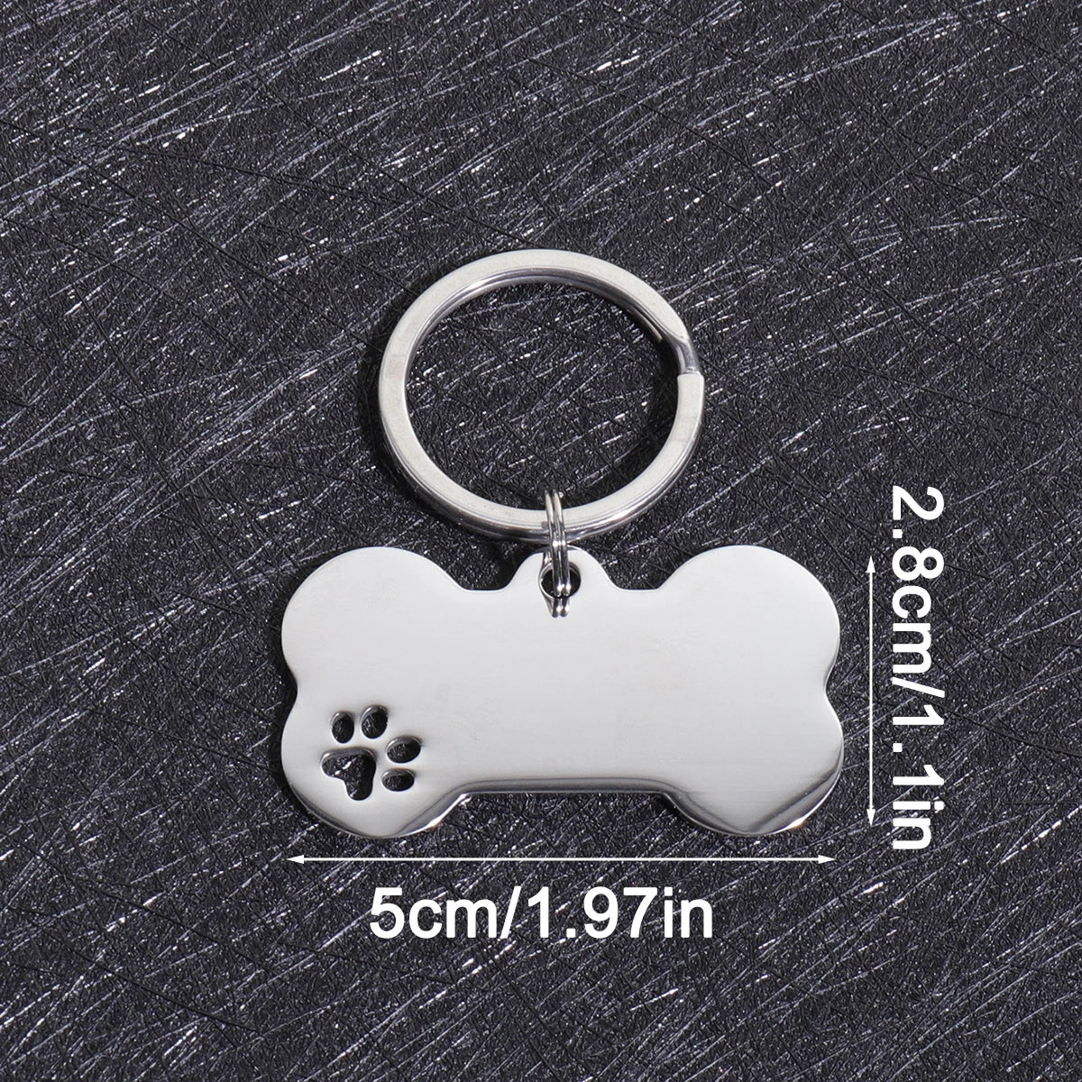 Personalized Bone-Shaped Dog ID Tag, Custom Engraved