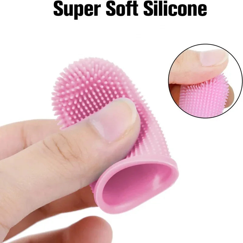 Soft Silicone Finger Toothbrush for Dogs & Cats, with Storage Case