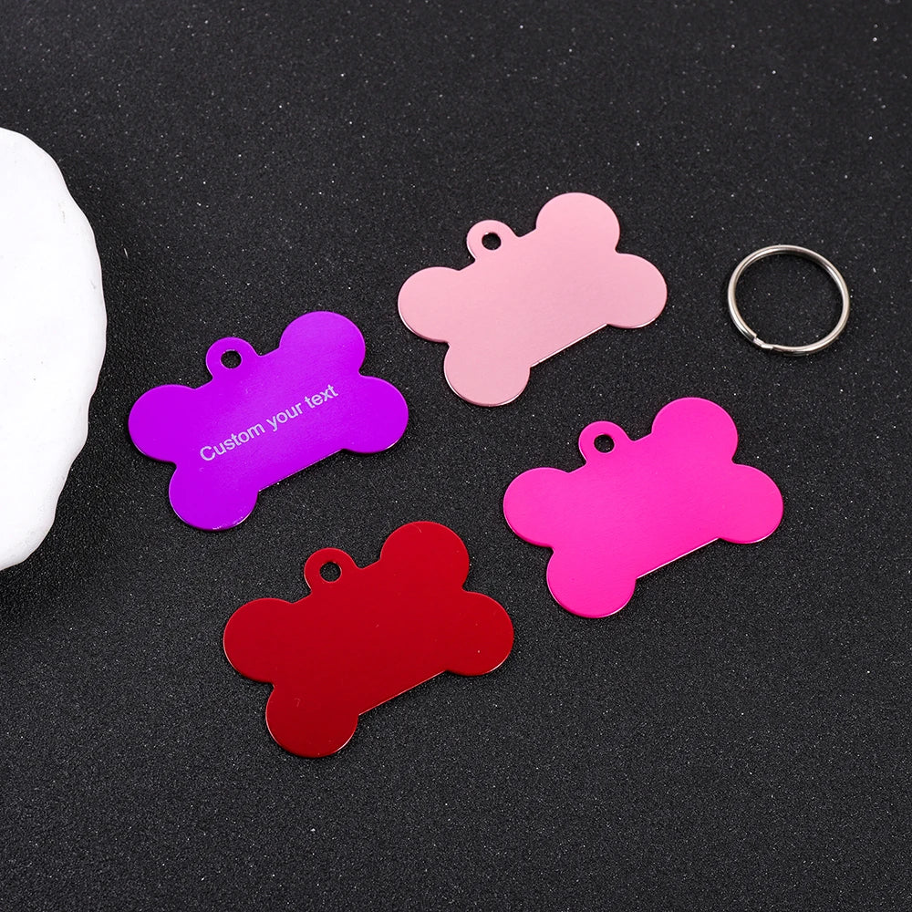 Personalized Bone-Shaped Dog ID Tag, Custom Engraved