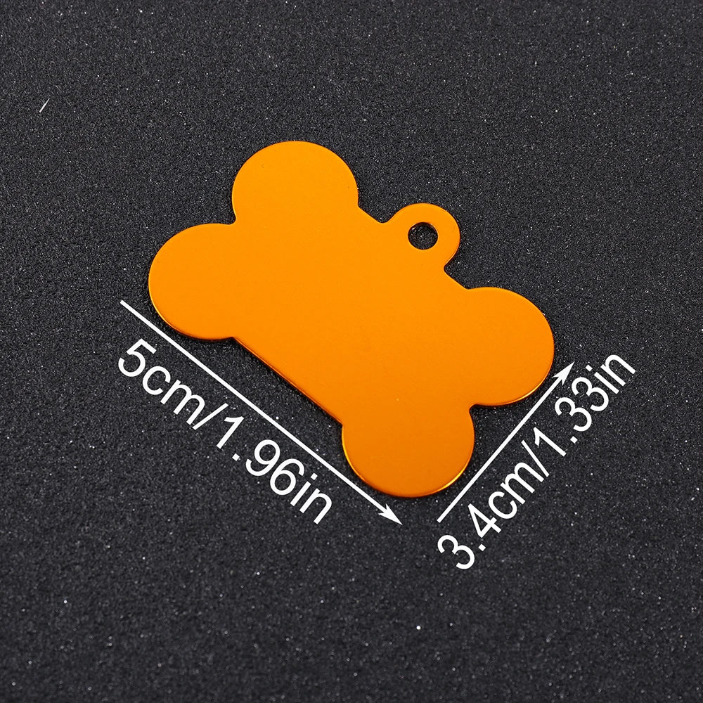 Personalized Bone-Shaped Dog ID Tag, Custom Engraved