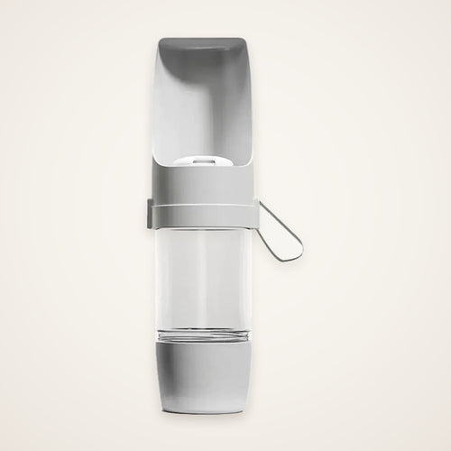 Snifflebay portable pet water bottle with food container, grey