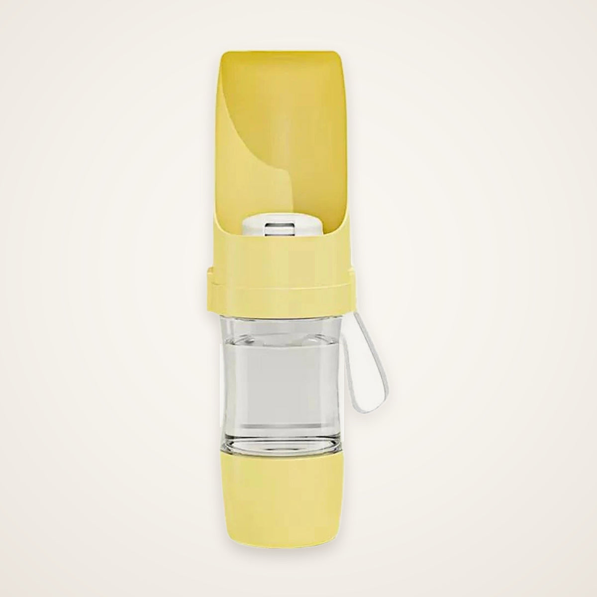 Snifflebay portable pet water bottle with food container, yellow